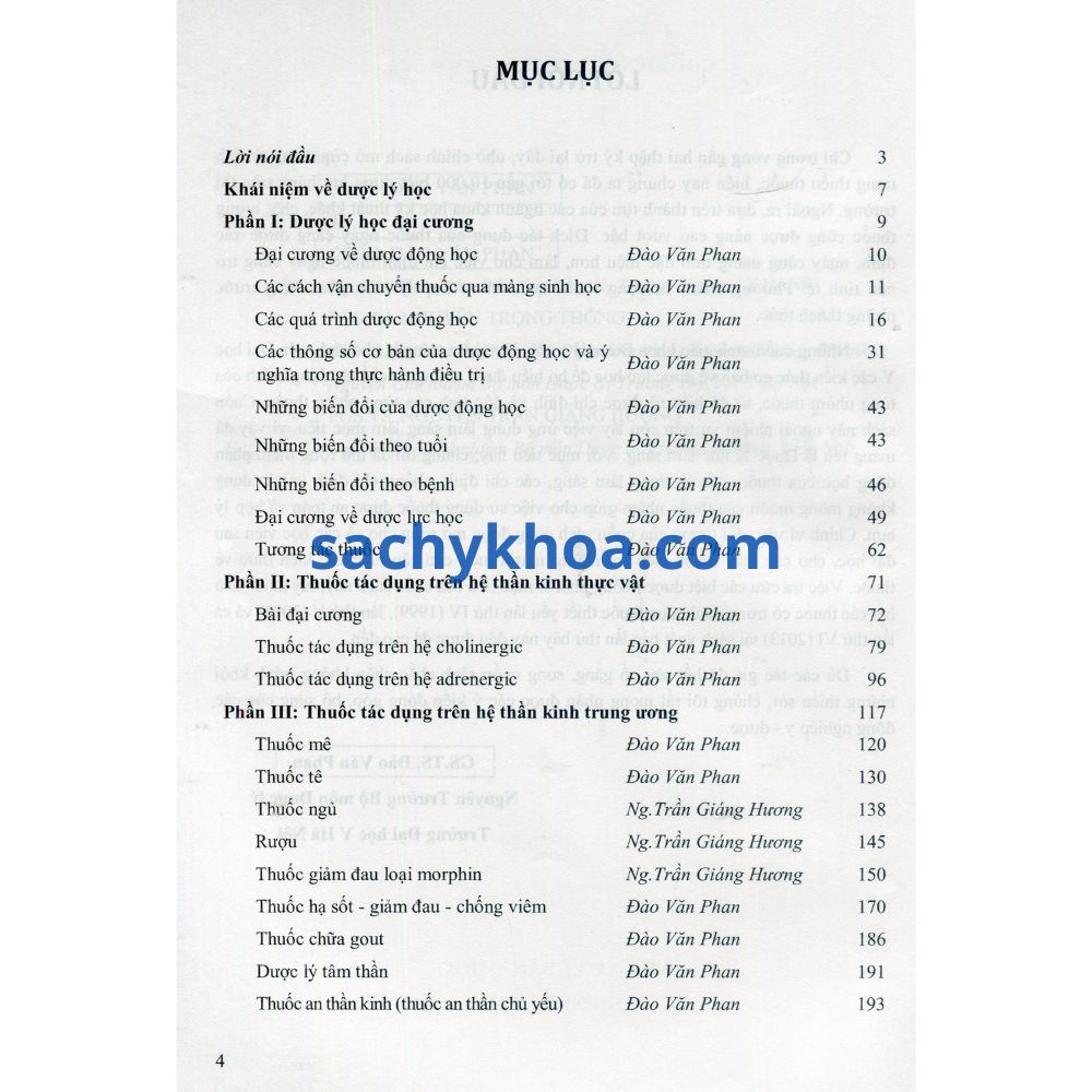 DƯỢC LÝ HỌC LÂM SÀNG ĐẠI HỌC Y HÀ NỘI SÁCH GIẢNG DẠY CHÍNH THỨC CHO BÁC SĨ CHUYÊN KHOA
